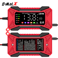 Chargeur et entreteneur de batterie intelligent à impulsions E-MaLX 12V6A pour voitures et motos, avec identification et conversion automatiques JJ1206-1