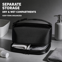 Nouvelle Trousse de Toilette de Voyage pour Homme 2026 – Séparation Sec/Humide, Pochette de Rangement Cosmétique Portable, Organisateur de Douche pour Voyages d'Affaires
