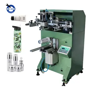 Top-Mode zylindrische runde Flaschen Tassen Seiden Siebdruckmaschine manueller Druck auf Plastik Glasflasche Logo Datum Drucker