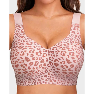 <span class=keywords><strong>Reggiseno</strong></span> da donna senza cuciture, morbido, con supporto, stampa leopardata, senza ferretto, a copertura totale, sottile, taglie forti, traspirante, <span class=keywords><strong>push</strong></span>-<span class=keywords><strong>up</strong></span> - Product Image 4