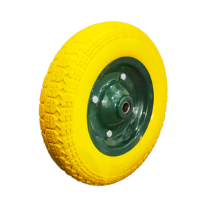 Rueda de Carretilla de Espuma de Poliuretano Sólida para el Mercado Turco, 3.50-7, <span class=keywords><strong>Neumáticos</strong></span> Sin Cámara de Poliuretano para Carretilla de Mano, Carro de Herramientas, Llanta de Acero, Rodamiento de Bolas - Product Image 1