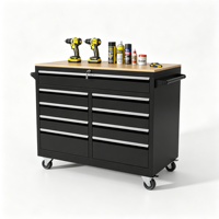 Armoire à outils roulante à 5 tiroirs avec panneau perforé en option, prise intégrée, USB configurable, chariot à outils OEM (capacité de charge de 250 kg, garantie de 3 ans)
