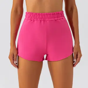 High Waist Custom Summer Spandex Quick Dry Active Fitness Yoga Workout Scrunch Butt Gym Sports Biker Shorts For Womens
