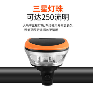 ไฟหน้าจักรยาน LED แบบชาร์จไฟได้ ชาร์จผ่าน USB พร้อมโหมด 4 แบบ วัสดุพลาสติกกันน้ำ IPX4 - Product Image 5