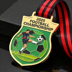 Medalla de Forma Irregular de Alta Calidad para Premios de Fútbol, con Cinta Corta, para Deportes de Fútbol - Product Image 1