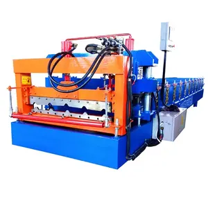 Cangzhou supplier 900 Color Coated Steel Metal Roofing Tile Sheet Roll Forming Machine Making Production Line