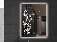 Miroir de salle de bain LED sans cadre, rectangulaire, lumineux, tactile, pour salle de bain, miroir mural de salle de bain, ensemble de miroirs de salle de bain