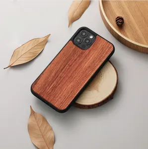 Funda trasera de TPU a prueba de golpes, funda de teléfono de madera Natural para iPhone 11/12/13/14, venta al por mayor