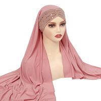 CCY Nouveau Modèle Hijabs Mode Instantanée à Paillettes pour Femmes Écharpe Musulmane Douce Dubaï Turban Couvre-chef Hijab