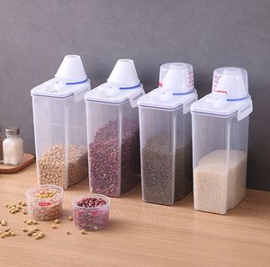 ถังเก็บอาหารแห้งแบบกันฝุ่นสำหรับขายส่ง พร้อมถ้วยตวง สำหรับเก็บธัญพืช ข้าว ถั่ว - Product Image 4