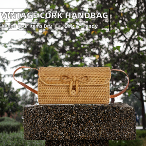 Nouveau sac à main décontracté pour femmes, sac à bandoulière décontracté, bandana, sac à bandoulière unique, personnalisé, vintage, en liège, PU, coton, élégant - Product Image 2