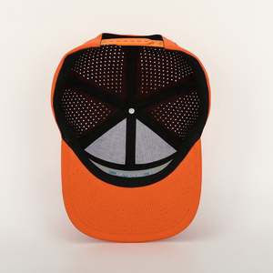 OEM vente en gros logo brodé de haute qualité étanche performance réglable 7 panneaux de polyester découpé au laser trou plat bord personnalisé - Product Image 6