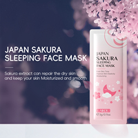 LAIKOU 3g emballage de voyage taille hydratante et éclaircissante sakura sommeil nuit crème collagène masque facial