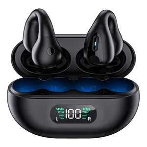 TSSD Q80 tws 3c Open ear clip Air Conduction hifi earbuds Meilleure Qualité Sport led display bluetooth Wireless headers earphone