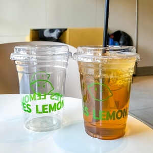 Tùy chỉnh dùng một lần cốc nhựa 12oz 16oz PP Pet cốc cà phê đá Cà Phê Trà uống cup với nắp và ống hút - Product Image 1