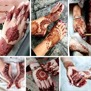 Oferta Especial: Pegatinas <span class=keywords><strong>de</strong></span> <span class=keywords><strong>Tatuajes</strong></span> Temporales <span class=keywords><strong>de</strong></span> Henna Mehndi Rojo Marrón para Arte Corporal Árabe, Cara <span class=keywords><strong>y</strong></span> <span class=keywords><strong>Manos</strong></span>, Resistentes al Agua - Product Image 2