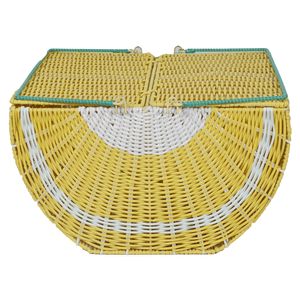 Panier de rangement personnalisé pour articles divers, panier de pique-nique en imitation rotin tressé motif pastèque, panier à fruits portable - Product Image 3