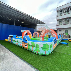 Pista de carreras inflable Carrera de obstáculos hinchable para carreras al aire libre para niños Pista inflable de ritmo rápido Diversión para fiestas - Product Image 3