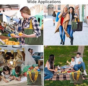 Customized Gifts Shopping <b>Bags</b> <b>Foldable</b> Reusable Grocery Cute Holiday <b>Bags</b> with Handles Large Polyester <b>Bags</b> Heavy Duty - Product Image 5