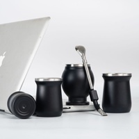 Taza de Mate Tradicional de Calabaza, Juego de Té Estilo Argentino, Paraguay, Acero Inoxidable 304