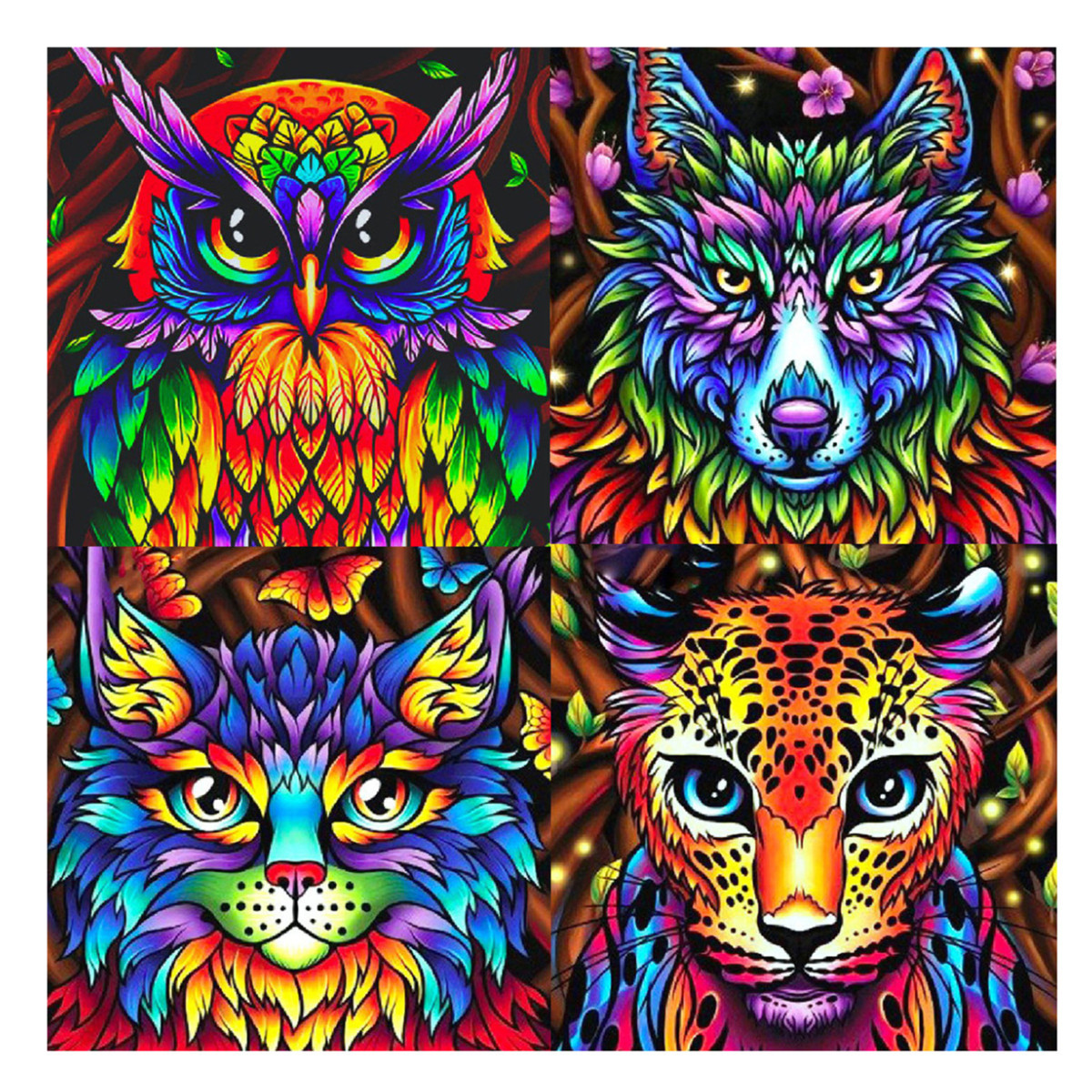 En gros Diamant Peinture DIY 5D personnalisé diamant peinture Kit Animal Hibou Loup Série 5D Diamant Peinture