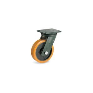 TELLURE ROTA - 648317 TR Roues en polyuréthane, centre en fonte, support de plaque supérieure pivotante EE HD-largeur des roues 80mm, ø 250 mm (Qt - Product Image 1
