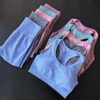 Ensemble de 2 pièces de Yoga pour femmes, vêtements de sport, soutien-gorge et short, tenue de Fitness, sans couture