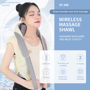 Hot Sell Shiatsu Kneading Heated Deep Tissue <b>Smart</b> Relaxer Cervical Back Neck Shoulder Massager Shawl ST-350 Hot Sell S - Product Image 3