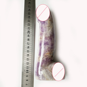 Çin üretici tedarik ametist noktası 17cm yapay penis seks oyuncakları masaj silindiri için şifa kristalleri taşlar - Product Image 4