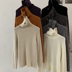 Maglione da Donna con Collo a O e Mezza Zip, Pullover in Maglia Spessa, <span class=keywords><strong>Su</strong></span>éter De Mujeres Personalizzato, Maglione Basico in Maglia per Donna - Product Image 2