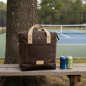 Sac isotherme en toile de canard cirée pour pickleball, 16 oz, avec logo personnalisé, vente en gros, pour tennis et sports - Product Image 3