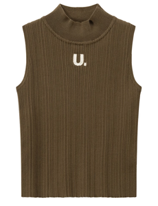 Gilet da donna 2025 Design moderno con Logo Casual a mezzo dolcevita lavorato a maglia <span class=keywords><strong>senza</strong></span> <span class=keywords><strong>maniche</strong></span> - Product Image 2