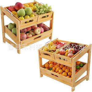 Bamboo <b>Stackable</b> Fruit Vegetable Storage Rack Multi Layer Kitchen Organizer For Food And Sundries - Product Image 4