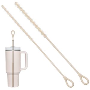 Brosse de nettoyage de pailles en silicone réutilisable avec noyau en acier flexible, brosse à bouteille extra longue et souple pour le nettoyage des pailles - Product Image 2