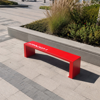 Banc de jardin moderne en acier inoxydable pour 4 personnes - Écologique et durable - Idéal pour les parcs, les patios, les écoles et les centres commerciaux