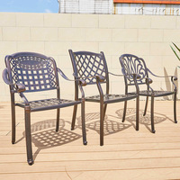Ensemble de table et chaises de jardin haut de gamme en alliage d'aluminium détachable, style européen, pour villas, jardins, balcons et barbecues