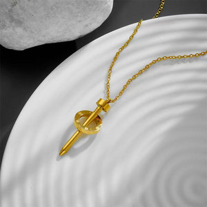 จี้สร้อยคอแฟชั่นดีไซน์เก๋ ทำจากสแตนเลส 316L ชุบทอง 14k 18k สำหรับผู้หญิง ขายส่ง - Product Image 4
