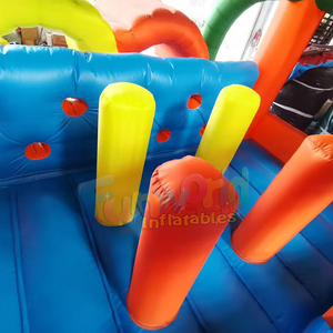 บ้านลมเป่าลมสำหรับเด็กเล่นกลางแจ้งพร้อมสไลเดอร์ คอมโบป่าดงดิบพร้อมเครื่องเล่นกีฬาแบบอุปสรรค บ้านลมเชิงพาณิชย์ - Product Image 5