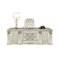 Bureau de direction de luxe baroque français meubles de maison classiques européens en bois massif avec coque de sculpture sur bois pour table d'écriture