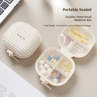 Boîte de rangement portable pour pilules avec fermeture éclair, organiseur de médicaments de voyage 7 jours, mini conteneur à bijoux, étui rigide étanche pour usage quotidien
