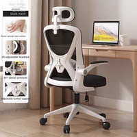 Chaise de bureau exécutive moderne à cadre blanc en maille, réglage lombaire, design ergonomique, accoudoirs réglables, fonction pivotante, pour bureau à domicile