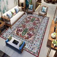 Rutschfester Bohemian Blumenmuster Öko-Freundlicher Polyester-Teppich für Wohnzimmer - Großformatig Gepolstert & Wasserdicht