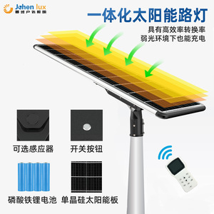 Farola solar integrada para exteriores, dedicada a la iluminación de carreteras en zonas rurales nuevas, con radar impermeable. - Product Image 1