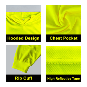 Thấp Moq An Toàn Xây Dựng Bảo Hộ Lao Động <span class=keywords><strong>Hi</strong></span> <span class=keywords><strong>VIS</strong></span> An Toàn Áo Sơ Mi Neon Màu Xanh Lá Cây Màu Bird Eye Vải Thiết Kế Với Mui Xe Áo Sơ Mi - Product Image 4