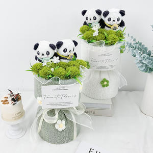 Bouquet de peluche panda mignon, bouquet à la main pour petite amie et petite amie, cadeau de Tanabata, cadeau de la Saint-Valentin, cadeau d'anniversaire, souvenir - Product Image 4