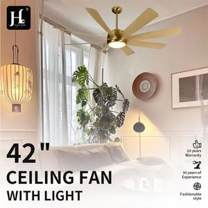 Ventilador de Techo Moderno de Diseño Elegante de 60 Pulgadas y 8 Aspas, Dorado, de ABS, con Luz LED para Sala de Estar y Dormitorio, Decoración Interior de Perfil Bajo para el Hogar - Product Image 2