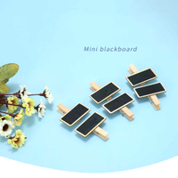 Tableau d'écriture en bois Mini clips de tableau noir Mini tableau noir en bois mémo effaçable Rectangle mini clips en bois tableau noir étiquette signes