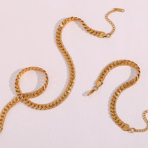 18K Gold Plated Thick Chunky <strong>Chain</strong> Stainless Steel Cuban <strong>Chain</strong> Necklace Permanent Jewelry <strong>Chains</strong> - Product Image 1