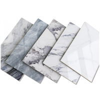 Europe Offre Spéciale Panneau mural en PVC gris imperméable à l'eau Marble LookFor Panneau mural de douche et revêtement mural de salle de bain Déco intérieure