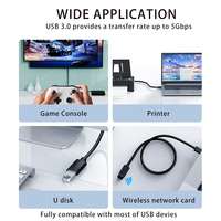 Cable de Extensión USB 2.0 de 480 Mbps, Macho a Hembra, para Sincronización de Datos, Compatible con Laptop, PC, Mouse Gamer, Smart TV, Disco Duro